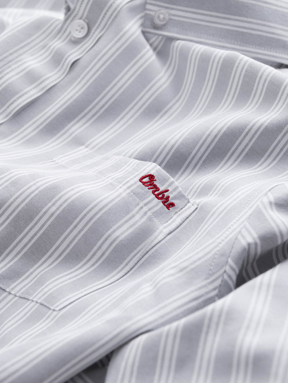 Ombre Clothing Muška bijela prugasta REGULAR FIT košulja s džepom Ombre Clothing