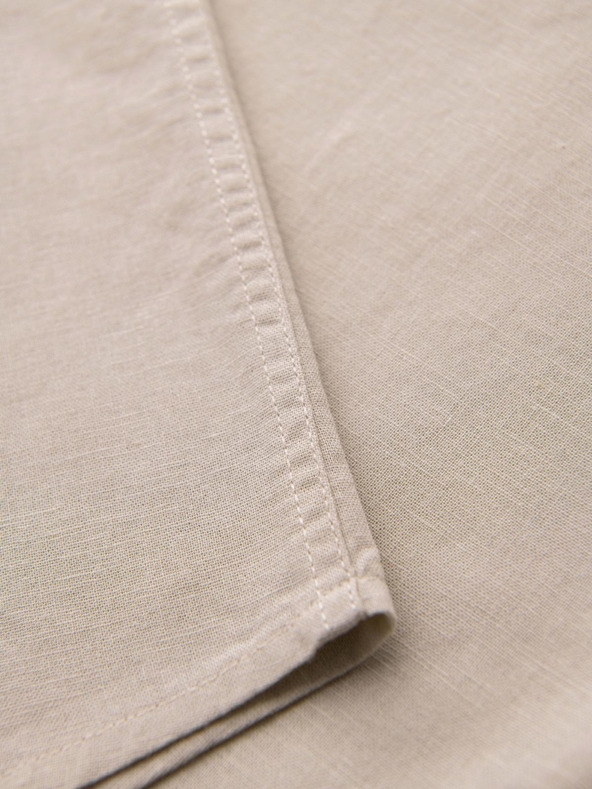 Ombre Clothing Muška košulja s kratkim rukavima i kubanskim ovratnikom bež Ombre odjeća