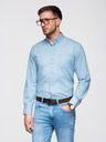 Ombre Clothing Muška mekana traper košulja s uzorkom i džepom - svijetloplava Ombre odjeća