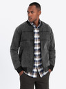 Ombre Clothing Stone Wash bomber traper jakna za muškarce - crna V2 OM-JADJ-0163 Ombre odjeća