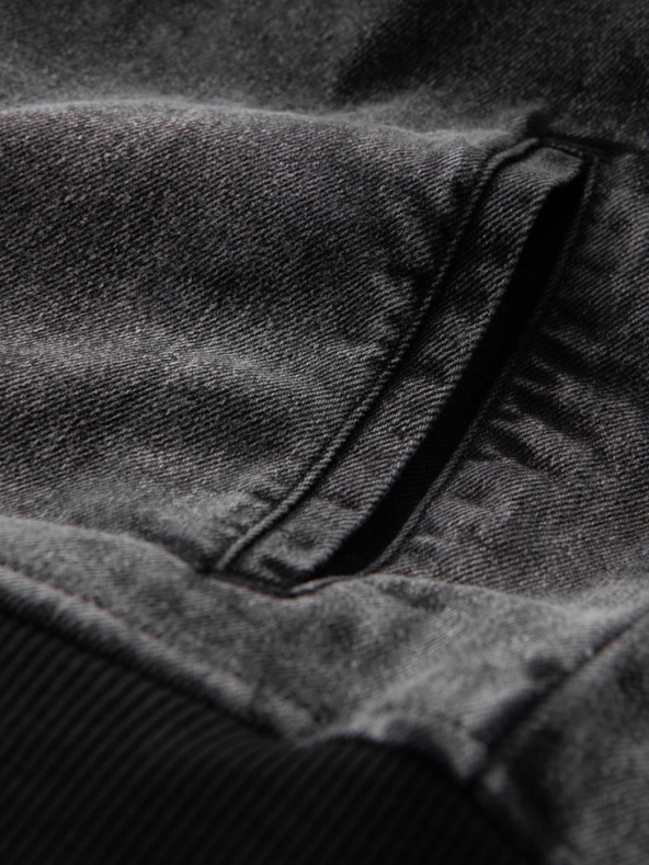 Ombre Clothing Stone Wash bomber traper jakna za muškarce - crna V2 OM-JADJ-0163 Ombre odjeća