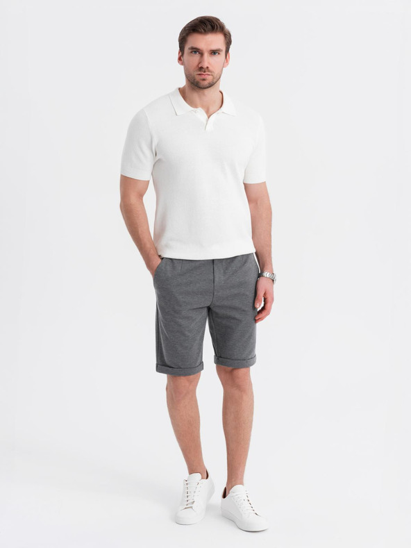 Ombre Clothing Muške strukturirane pletene kratke hlače s elastičnim pojasom Ombre Clothing