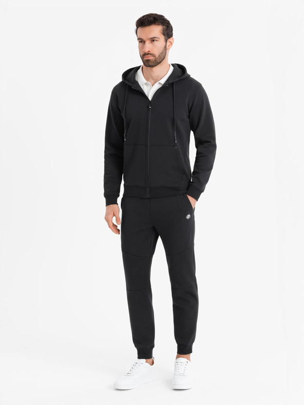 Ombre Clothing Muške trenerke s rebrastim manžetama i dekorativnim patentom Ombre Clothing