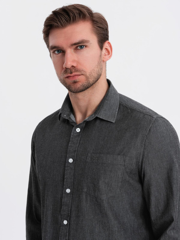 Ombre Clothing Muška traper košulja s vez-džepom Ombre Clothing