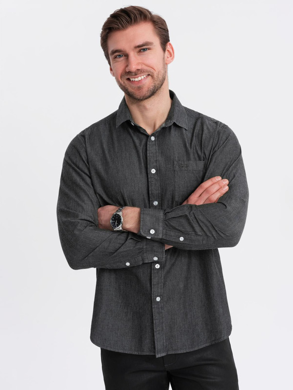 Ombre Clothing Muška traper košulja s vez-džepom Ombre Clothing