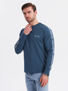 Ombre Clothing Muška pamučna majica s dugim rukavima, rubovima i printom na prsima Ombre Clothing
