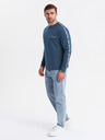 Ombre Clothing Muška pamučna majica s dugim rukavima, rubovima i printom na prsima Ombre Clothing