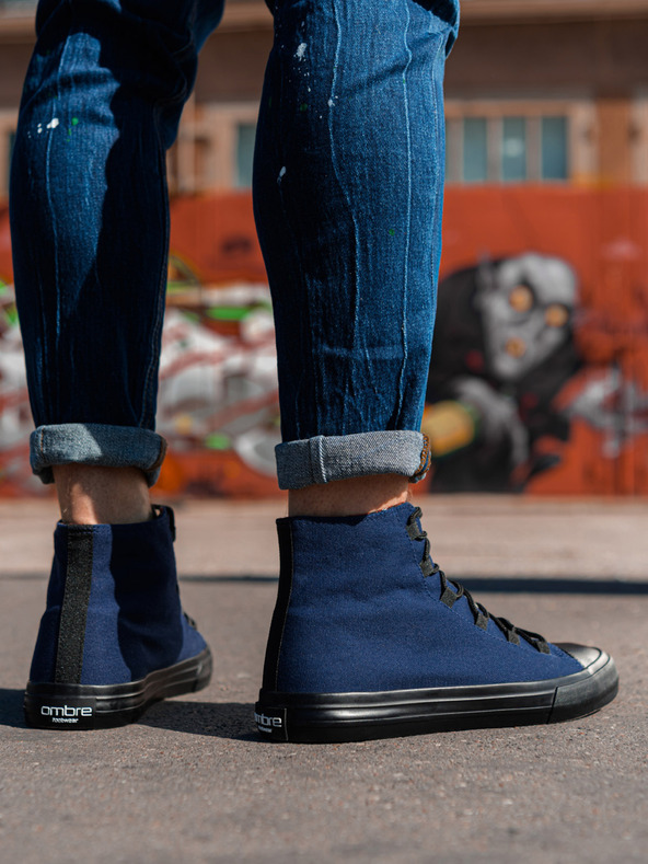 Ombre Clothing Crno-plave muške tenisice cipele Ombre Clothing T378