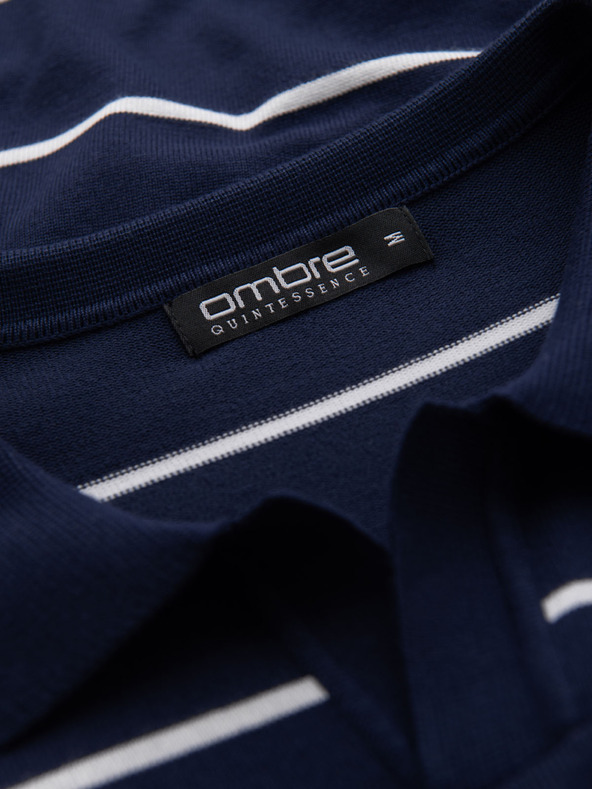 Ombre Clothing Muška polo majica od viskoze s vodoravnim prugama Ombre Clothing