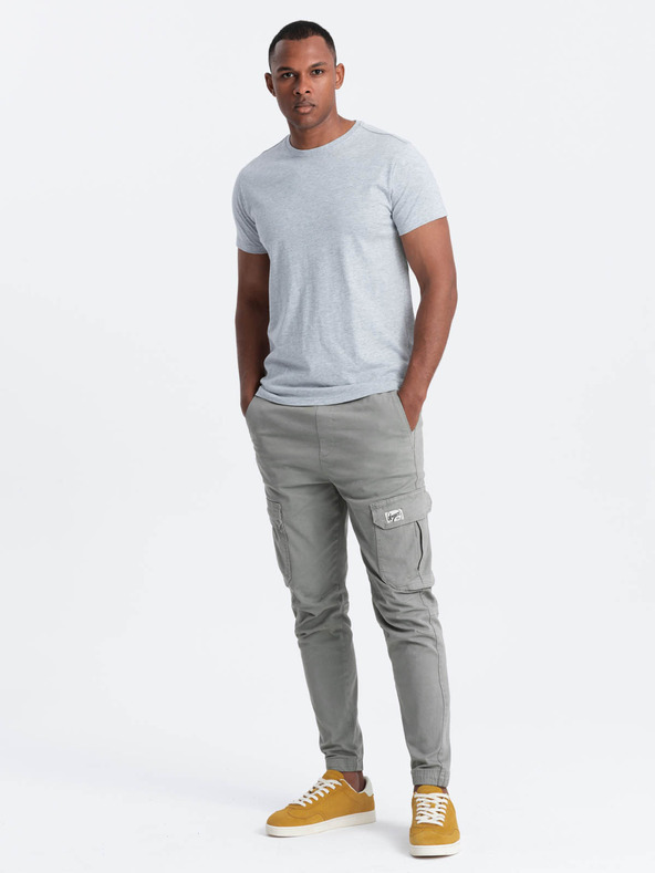 Ombre Clothing Svijetlo siva muška osnovna majica Ombre Clothing