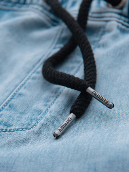 Ombre Clothing Muške kratke traper hlače s dekorativnim štepanjem - svijetloplave