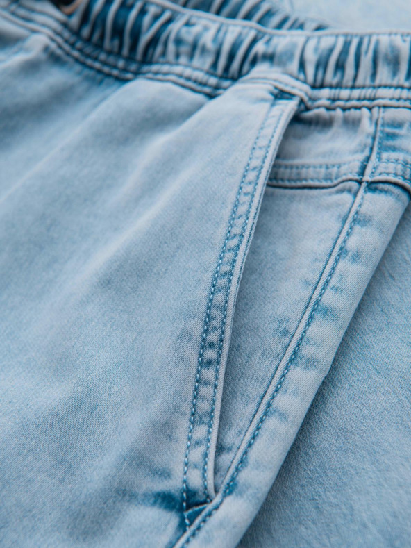 Ombre Clothing Muške kratke traper hlače s dekorativnim štepanjem - svijetloplave