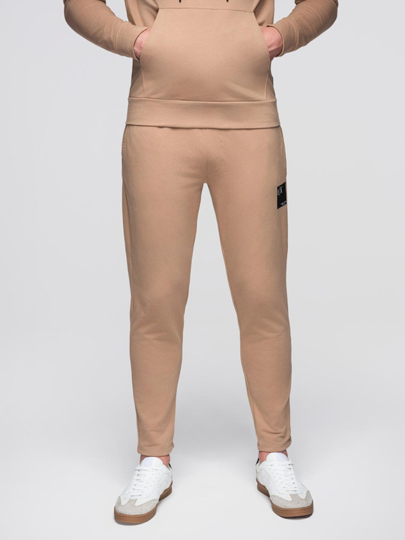 Ombre Clothing Muška dukserica s kapuljačom + trenerka - smeđa