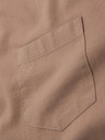 Ombre Clothing Muška platnena košulja s uspravnim ovratnikom i džepom REGULAR FIT - svijetlo smeđa