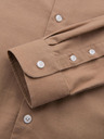 Ombre Clothing Muška platnena košulja s uspravnim ovratnikom i džepom REGULAR FIT - svijetlo smeđa