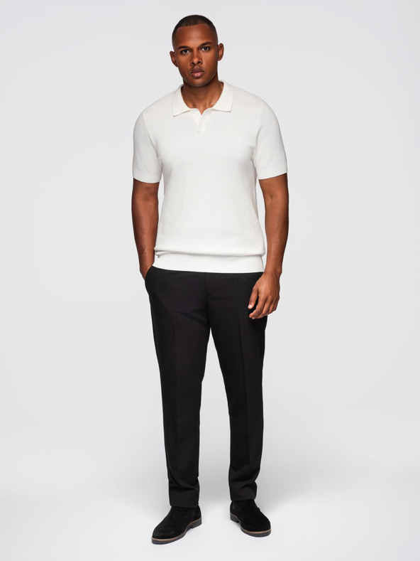 Ombre Clothing Muška pamučna polo majica od strukturirane pletenine - bijela