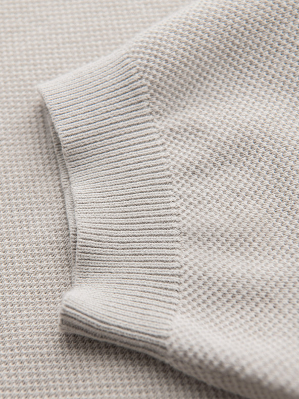 Ombre Clothing Muška pamučna polo majica od strukturirane pletenine - bež