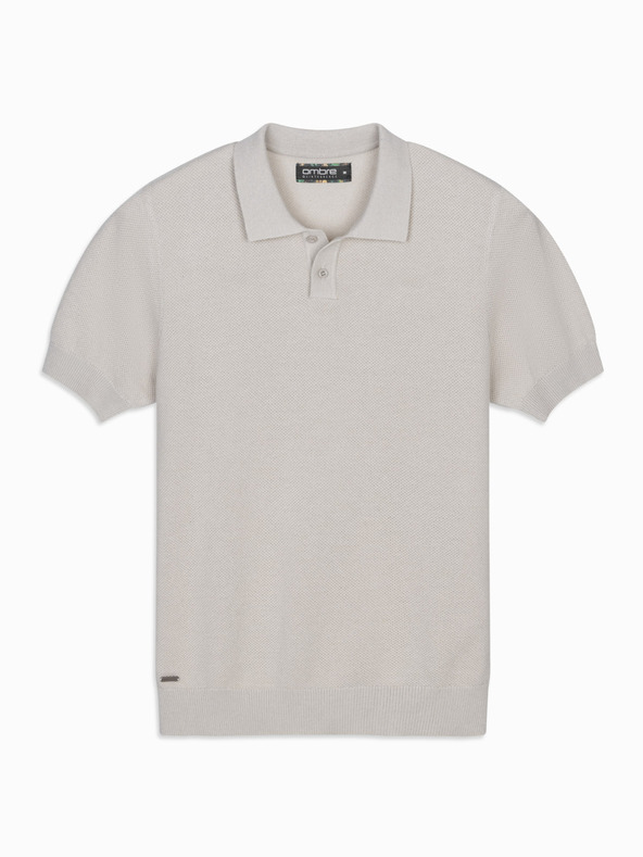 Ombre Clothing Muška pamučna polo majica od strukturirane pletenine - bež