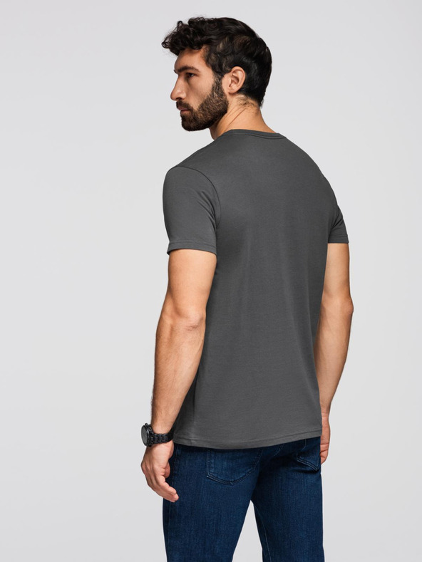 Ombre Clothing Muška klasična pamučna majica BASIC - siva