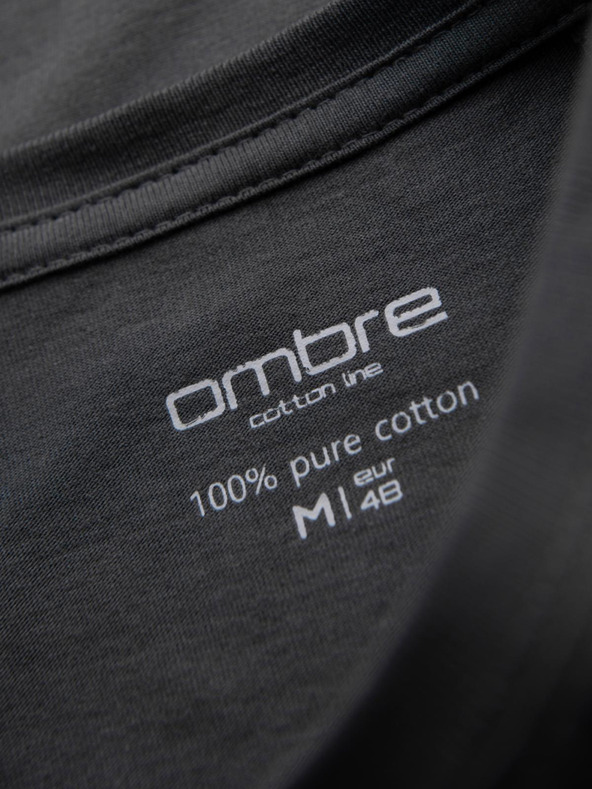 Ombre Clothing Muška klasična pamučna majica BASIC - siva