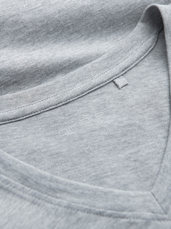 Ombre Clothing Siva muška pamučna osnovna majica s izrezom Ombre Clothing