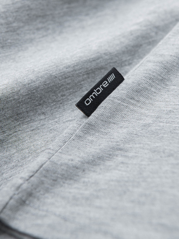 Ombre Clothing Siva muška pamučna osnovna majica s izrezom Ombre Clothing