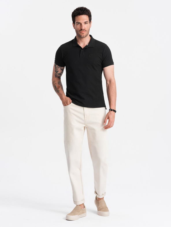 Ombre Clothing Crna muška base polo majica Ombre Clothing