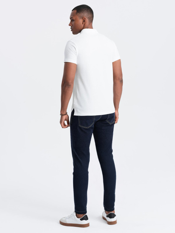 Ombre Clothing Bijela muška base polo majica Ombre Clothing