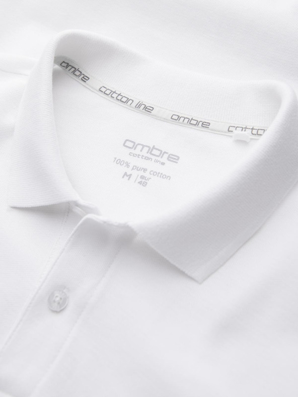 Ombre Clothing Bijela muška base polo majica Ombre Clothing