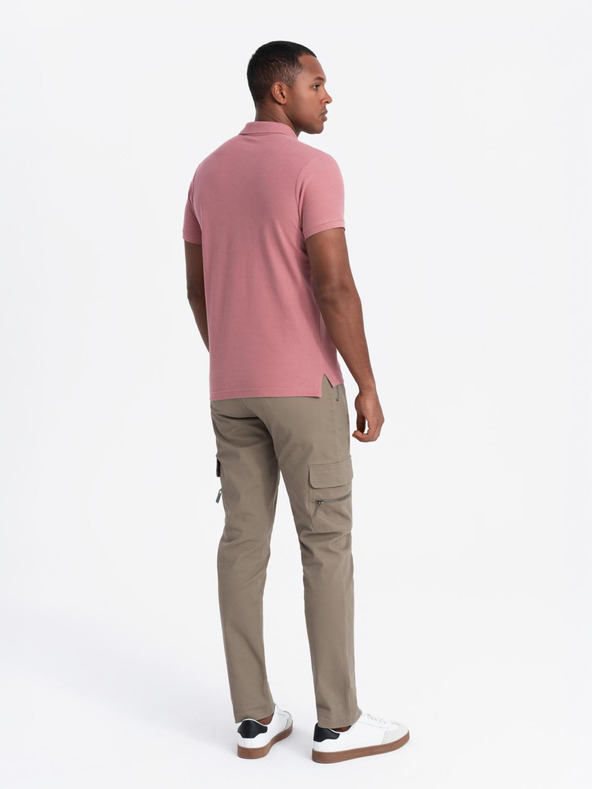 Ombre Clothing Ružičasta muška base polo majica Ombre Clothing