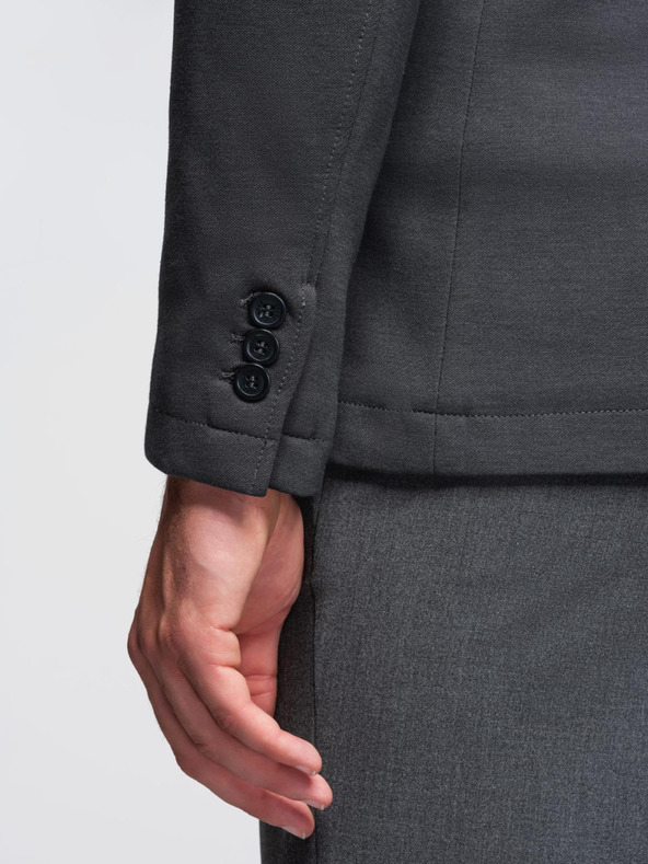 Ombre Clothing Muški sivi sako SLIM od fino strukturiranog pletiva