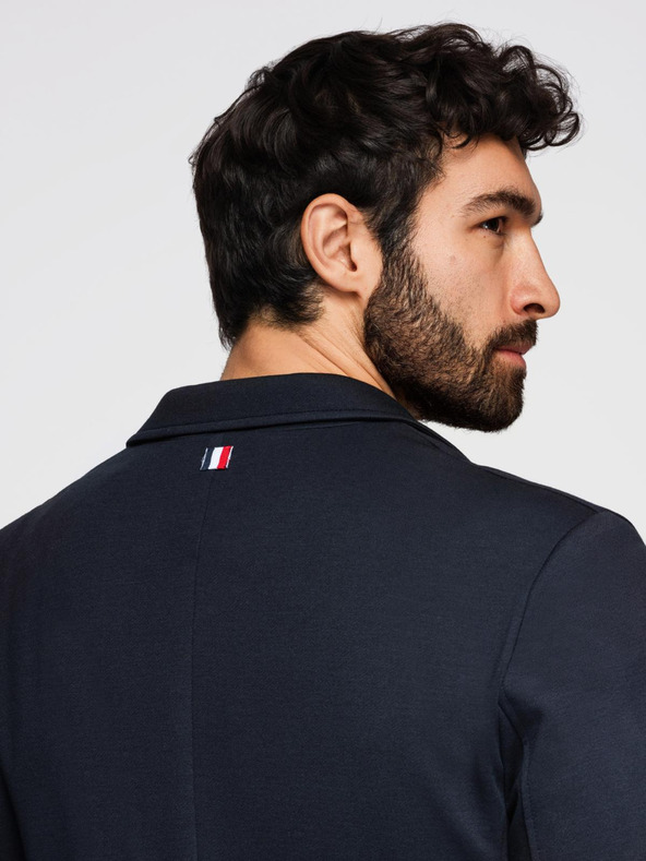 Ombre Clothing Muški tamno plavi sako SLIM od fino strukturiranog pletiva