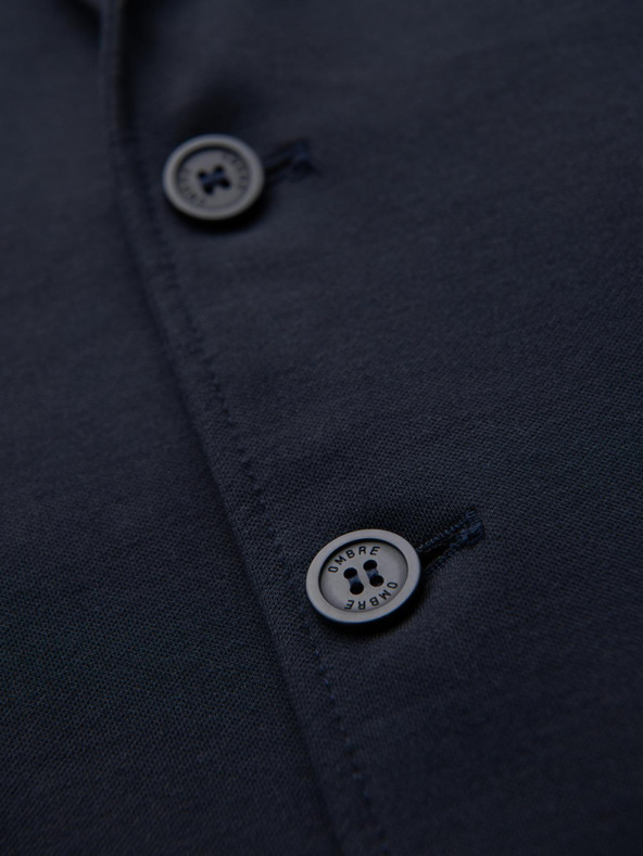 Ombre Clothing Muški tamno plavi sako SLIM od fino strukturiranog pletiva