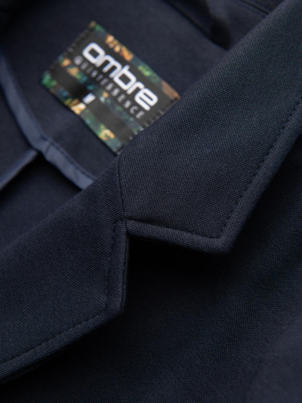 Ombre Clothing Muški tamno plavi sako SLIM od fino strukturiranog pletiva