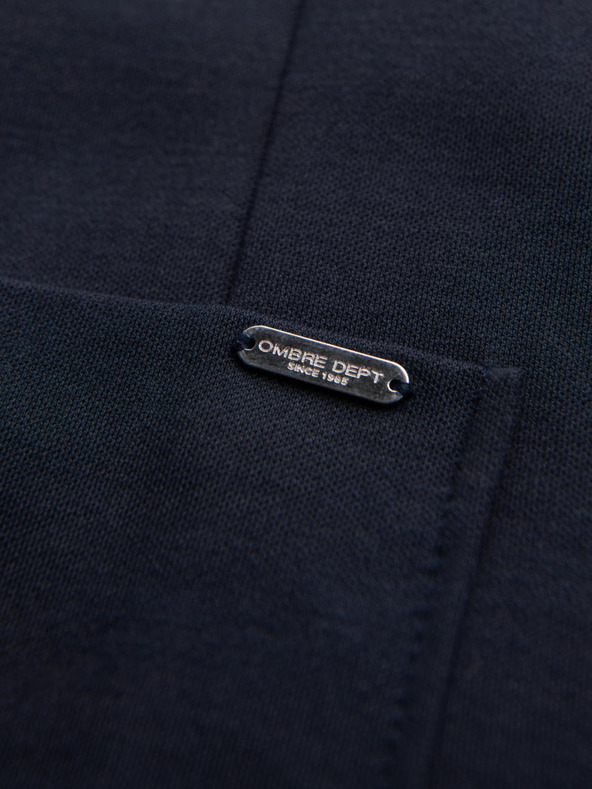 Ombre Clothing Muški tamno plavi sako SLIM od fino strukturiranog pletiva