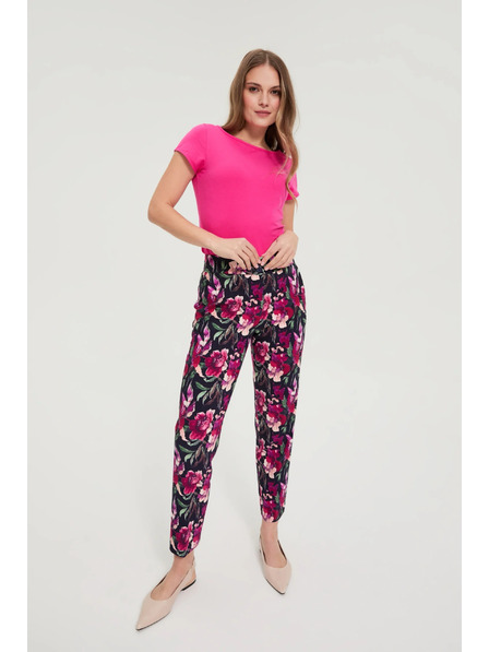 Moodo Hlače sa cvjetovima tamno plave Moodo