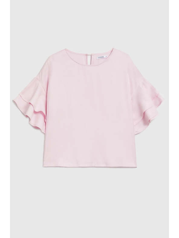 Moodo Ružičasta košulja s volanima na rukavima Moodo