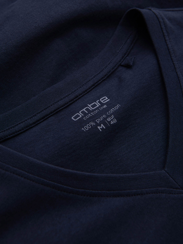 Ombre Clothing Tamnoplava muška osnovna majica s V-izrezom Ombre Clothing