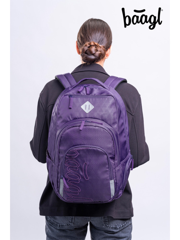 BAAGL  BAAGL SET 3 Coolmate Plum: ruksak, penal, vrecica