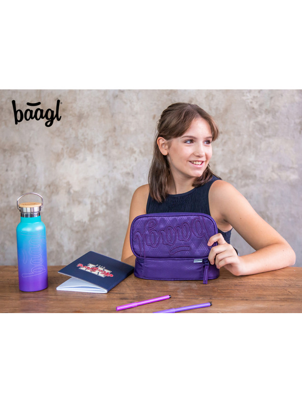 BAAGL  BAAGL SET 3 Coolmate Plum: ruksak, penal, vrecica