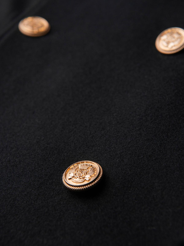 Ombre Clothing Elegantan vojni dvoredan vuneni kaput za muškarce - crna V1 OM-COWC-0145 Ombre Clothing