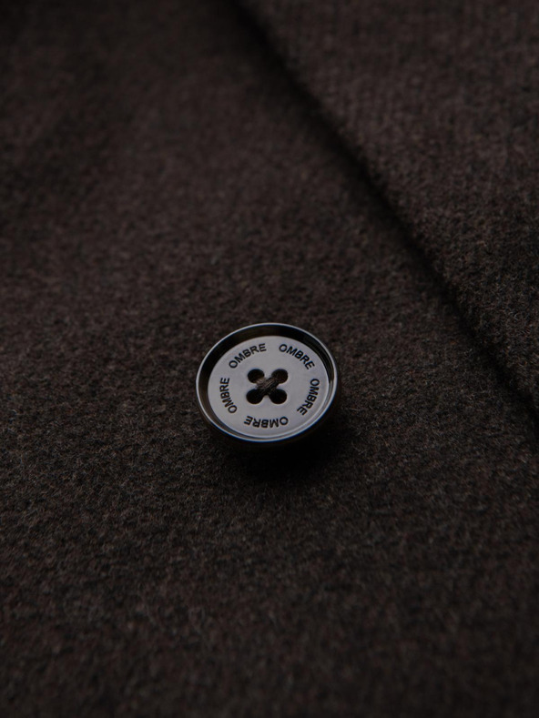 Ombre Clothing Muški dvoredan vuneni kaput - tamno smeđa V3 OM-COWC-0133 Ombre Clothing