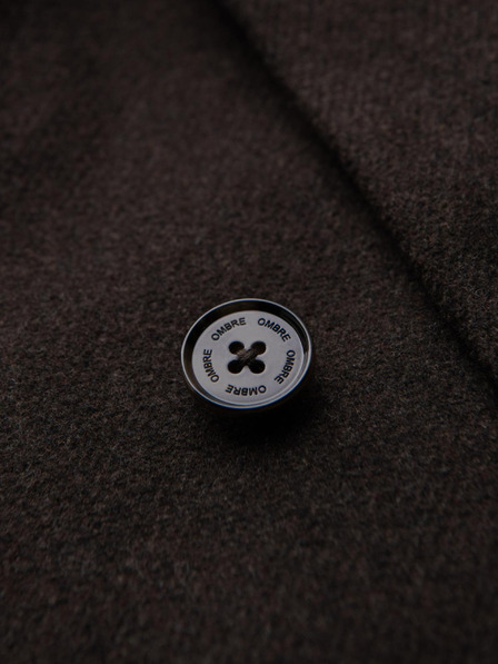 Ombre Clothing Muški dvoredan vuneni kaput - tamno smeđa V3 OM-COWC-0133 Ombre Clothing