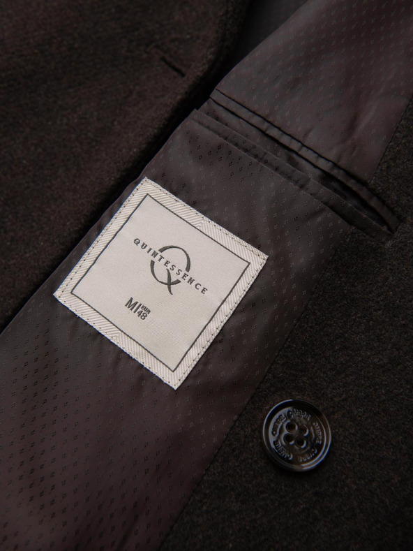 Ombre Clothing Muški dvoredan vuneni kaput - tamno smeđa V3 OM-COWC-0133 Ombre Clothing