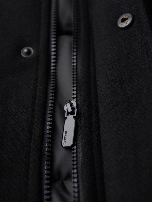 Ombre Clothing Muški vuneni kaput parka sa kapuljačom - crna V1 OM-COWC-0132 Ombre Clothing