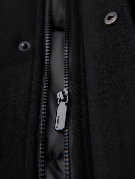 Ombre Clothing Muški vuneni kaput parka sa kapuljačom - crna V1 OM-COWC-0132 Ombre Clothing