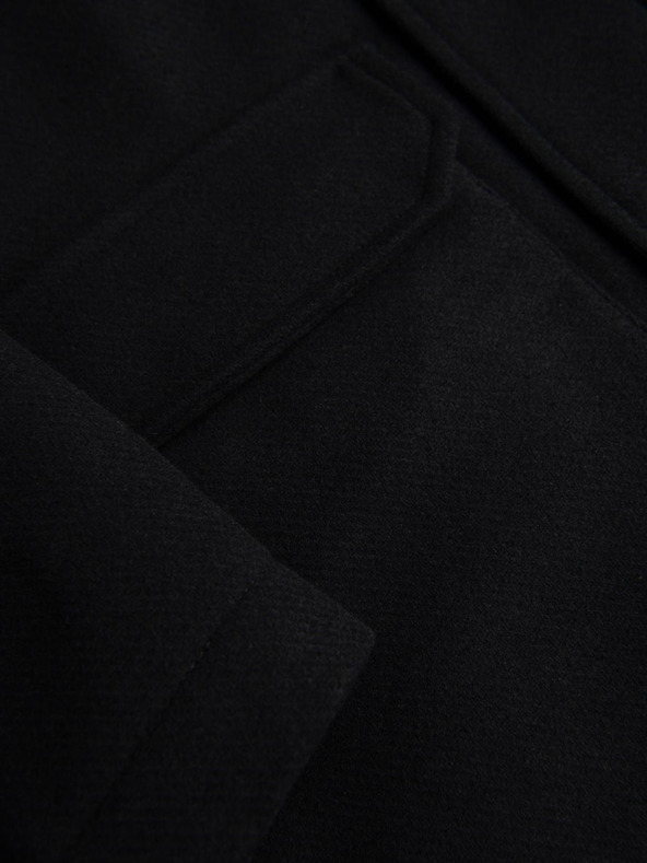 Ombre Clothing Muški vuneni kaput parka sa kapuljačom - crna V1 OM-COWC-0132 Ombre Clothing