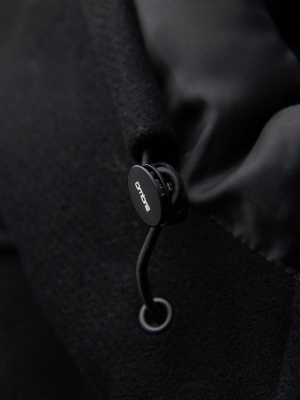 Ombre Clothing Muški vuneni kaput parka sa kapuljačom - crna V1 OM-COWC-0132 Ombre Clothing