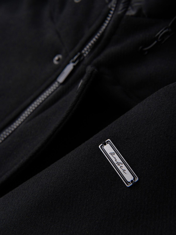 Ombre Clothing Muški vuneni kaput parka sa kapuljačom - crna V1 OM-COWC-0132 Ombre Clothing