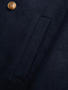 Ombre Clothing Muški tamno plavi vuneni dvoredan kaput - tamno plava V1 OM-COWC-0134 Ombre Clothing